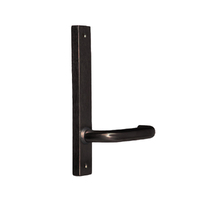 Lockwood Narrow Square End Plate Visible Fix with Lever Matt Black 4905/70PCMB