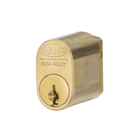 Lockwood C4 Australian Oval Cylinder With X Cam 5KD Unlacquered Polished Brass 570-2BU