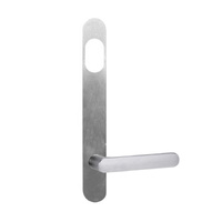 Lockwood 5801 Round End Plate With Cylinder Hole & 106 Lever Satin Chrome 5801/106SC