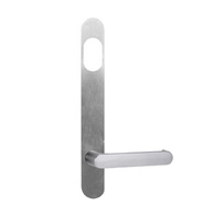 Lockwood 5801 Round End Plate With Cylinder Hole & 166 Lever Satin Chrome 5801/166SC