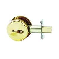 Lockwood Symmetry Single Cylinder Deadbolt & Turn Knob Polished Brass 7106PBDP