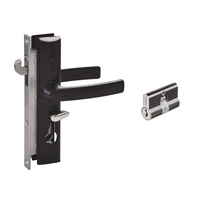 Lockwood Security Screen Door Lock Black w/ Cylinder 8654BLKC