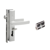 Lockwood Security Screen Door Lock White w/ Cylinder 8654WHC