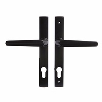 Lockwood Door Handle Palladium Aria Lever On Long Plate Black PL4/85/27BLK