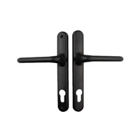 Interlock Door Handle Verona Long Plate Furniture Gidgee Lever Black VR20485B 