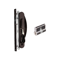 Whitco Sliding Security Screen Door Lock Leichhardt w/ Cylinder Brown W865313 