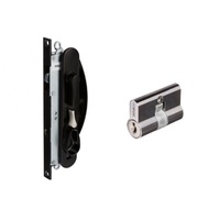 Whitco Sliding Security Screen Door Lock Leichhardt w/ Cylinder Black W865317 