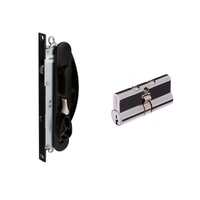 Whitco Sliding Security Screen Door Lock Leichhardt w/ C4 Cylinder Black W865317 