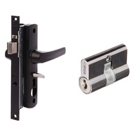 Whitco Security Screen Door Lock Handle Tasman MK2 Black + Key Cylinder W892117