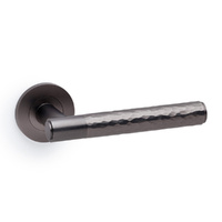 Alexander and Wilks Hammered Spitfire Lever on Round Rose Dark Bronze AW223DBZ