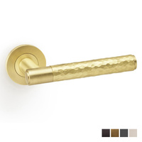 Alexander and Wilks Hammered Spitfire Lever on Round Rose - Available in Various Finishes