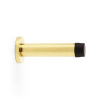 Alexander and Wilks Cylinder Projection Door Stop on Rose 80mm Polished Brass AW616PBL