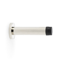Alexander and Wilks Cylinder Projection Door Stop on Rose 80mm Polished Nickel AW616PN