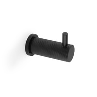 Alexander and Wilks Brunel Knurled Coat Hook - Black- AW775BL