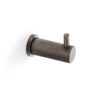 Alexander and Wilks Brunel Knurled Coat Hook - Dark Bronze PVD- AW775DBZPVD