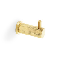Alexander and Wilks Brunel Knurled Coat Hook - Satin Brass PVD- AW775SBPVD