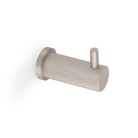 Alexander and Wilks Brunel Knurled Coat Hook - Satin Nickel- AW775SN