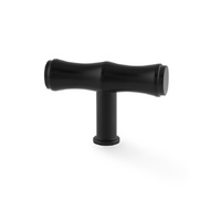 Alexander and Wilks Crispin Bamboo T-Bar Cupboard Knob 55mm Black AW801B-55-BL