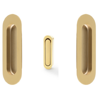 Alexander and Wilks Oval Style Flush Pull Kit Satin Brass PVD AW991SBPVDKIT