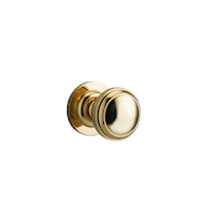 Iver Paddington Door Knob on Round Rose Polished Brass 0210