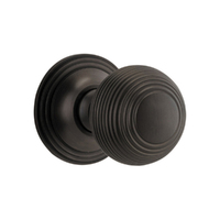 Iver Guildford Door Knob on Round Rose Signature Brass 0221