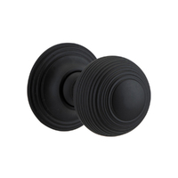 Iver Guildford Door Knob on Round Rose Matt Black 0223