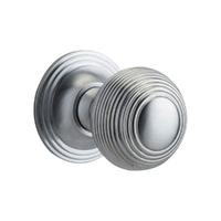 Iver Guildford Door Knob on Round Rose Brushed Chrome 0225