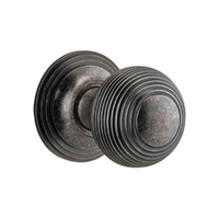 Iver Guildford Door Knob on Round Rose Distressed Nickel 0227