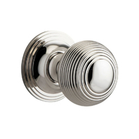 Iver Guildford Door Knob on Round Rose Polished Nickel 0228