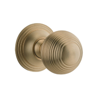 Iver Guildford Door Knob on Round Rose Brushed Brass 0254