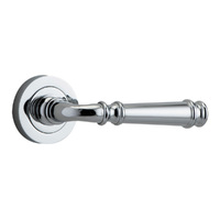 Iver Verona Door Lever Handle on Round Rose Chrome Plated 0314