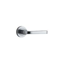Iver Annecy Door Lever Handle on Round Rose Brushed Chrome 0325