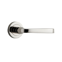 Iver Annecy Door Lever Handle on Round Rose Polished Nickel 0328