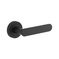 Iver Bronte Door Lever Handle on Round Rose Passage Matt Black 0333