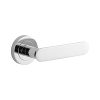 Iver Bronte Door Lever Handle on Round Rose Passage Polished Chrome 0334