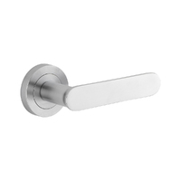 Iver Bronte Door Lever Handle on Round Rose Passage Brushed Chrome 0335