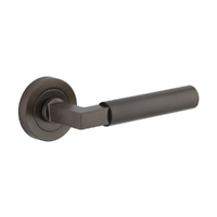 Iver Berlin Door Lever Handle on Round Rose Passage Signature Brass 0341