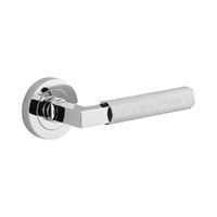 Iver Brunswick Door Lever Handle on Round Rose Passage Polished Chrome 0354