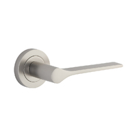 Restocking Soon: ETA Mid June - Iver Como Door Lever Handle on Round Rose Passage Satin Nickel 0369