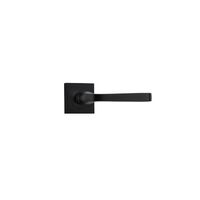 Iver Annecy Door Lever Handle on Square Rose Pair Matt Black 0393