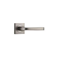 Iver Annecy Door Lever Handle on Square Rose Pair Satin Nickel 0399
