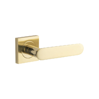 Iver Bronte Door Lever Handle on Square Rose Passage Polished Brass 0400