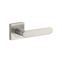 Iver Bronte Door Lever Handle on Square Rose Passage Satin Nickel 0409