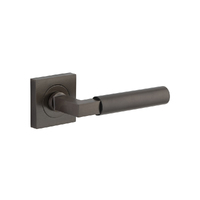 Iver Berlin Door Lever Handle on Square Rose Passage Signature Brass 0411