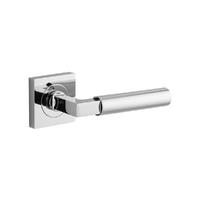Iver Berlin Door Lever Handle on Square Rose Passage Polished Chrome 0414