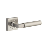 Iver Berlin Door Lever Handle on Square Rose Passage Satin Nickel 0419