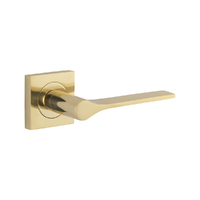 Iver Como Door Lever Handle on Square Rose Passage Polished Brass 0430