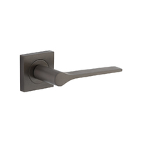 Iver Como Door Lever Handle on Square Rose Passage Signature Brass 0431