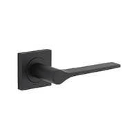 Iver Como Door Lever Handle on Square Rose Passage Matt Black 0433