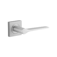Iver Como Door Lever Handle on Square Rose Passage Brushed Chrome 0435